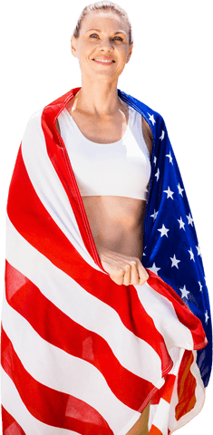 happy sportswoman with usa flag on transparent background - Download Free Stock Videos Pikwizard.com