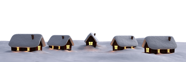 Winter Houses with Snow Covered Roofs on Transparent Background - Download Free Stock Videos Pikwizard.com