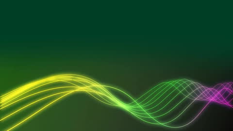 Vibrant Neon Waves on Gradient Background
