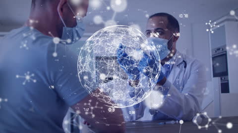 Doctor in Technology-Driven Consultation with Patient