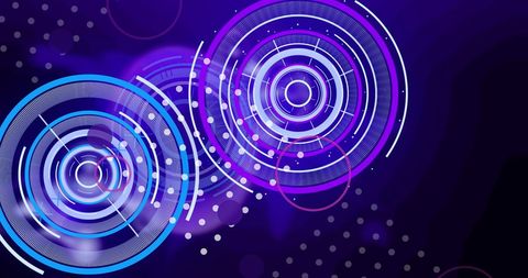 Futuristic Neon Scanner Light Pattern on Dark Blue Background - Download Free Stock Images Pikwizard.com