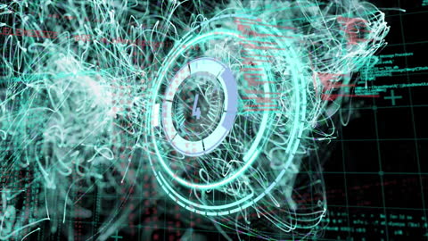 Futuristic Digital Brain Interface with Data Analysis