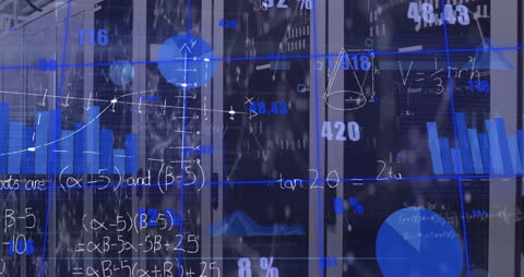 Financial Analytics and Data Processing in Futuristic Server Room
