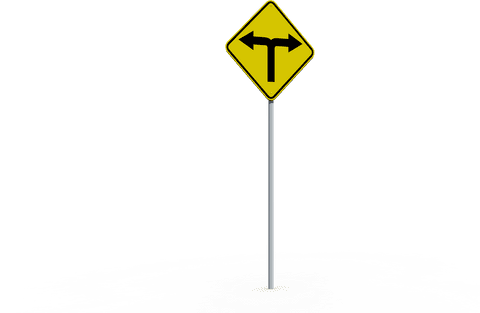 transparent t intersection traffic sign illustration - Download Free Stock Videos Pikwizard.com