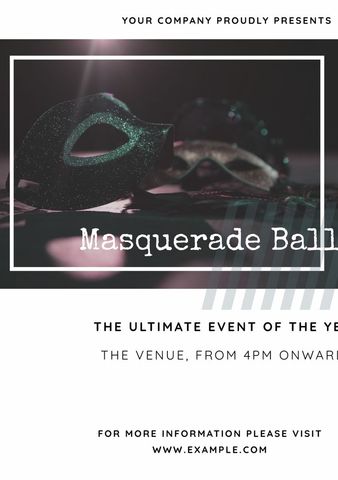 mystical masquerade ball invitation with glittering mask - Download Free Stock Templates Pikwizard.com
