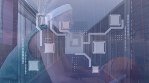 Sports Analytics Concept: Female Basketball Player and Data Processing