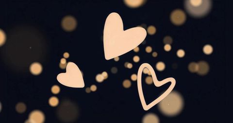 Floating Golden Hearts with Bokeh Glow Romantic Abstract Luxury Celebration Background