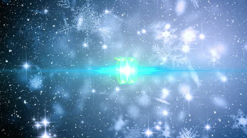 Magical Snowfall with Glittering Light Trails