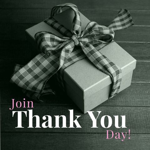 Gift Box for Thank You Day Celebration on Wooden Surface