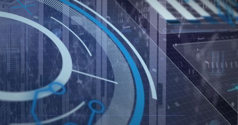 futuristic data processing interfaces with digital overlays - Download Free Stock Images Pikwizard.com