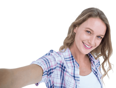 cheerful young woman wearing plaid shirt on transparent background - Download Free Stock Videos Pikwizard.com