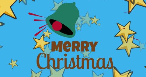 Merry Christmas Festive Stars and Bell Design