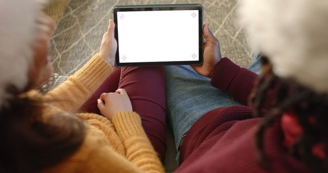 Couple Celebrating Christmas While Bonding with Tablet - Download Free Stock Images Pikwizard.com