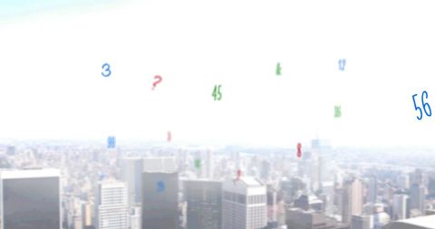 Abstract Falling Numbers Over Modern Cityscape - Download Free Stock Images Pikwizard.com