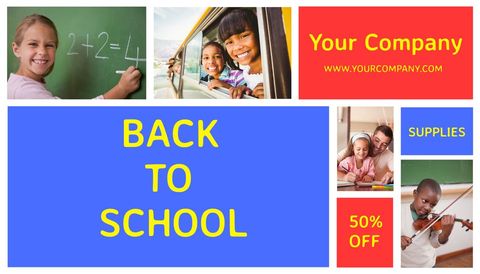 cheerful school kids and supplies collage for back to school promotion - Download Free Stock Templates Pikwizard.com