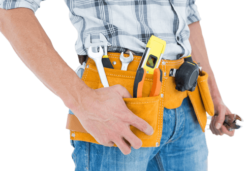 transparent view of technician with tool belt and hand tools - Download Free Stock Videos Pikwizard.com