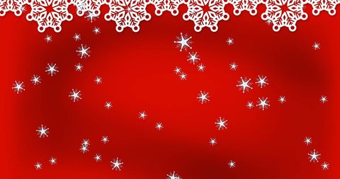 Festive Holiday Snowflakes on Vibrant Red Background