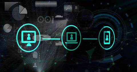 Futuristic Digital Interface with Connected Devices - Download Free Stock Images Pikwizard.com