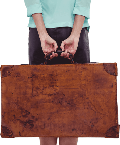 woman holding vintage suitcase with transparent background - Download Free Stock Videos Pikwizard.com