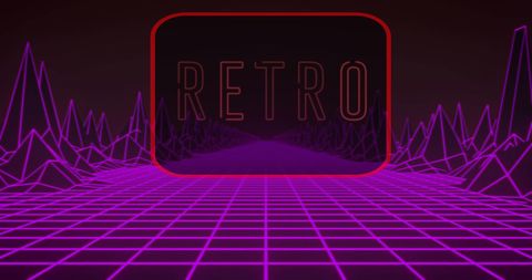 Vibrant Retro Neon Grid with Motion Text - Download Free Stock Images Pikwizard.com