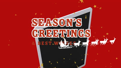 Festive Holiday Greetings with Santa and Sleigh Animation