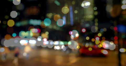 Bokeh City Traffic at Night, Colorful Lights - Download Free Stock Images Pikwizard.com
