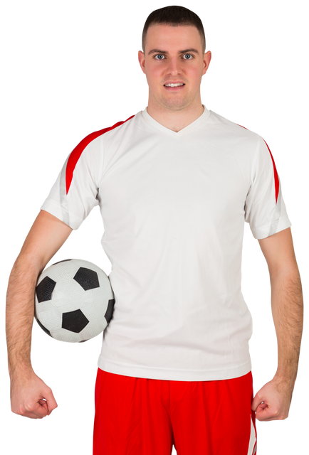 Confident Young Soccer Player Holding Ball on Transparent Background - Download Free Stock Videos Pikwizard.com