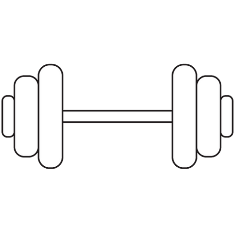 White Dumbbell Vector Illustration on Transparent Background
