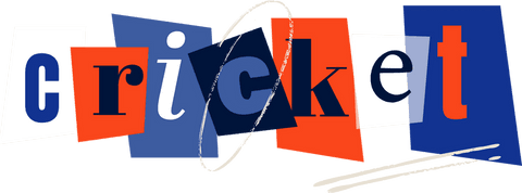 Colorful vector cutout cricket typography with transparent background