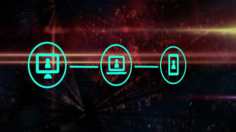 Digital Networking with Modern Communication Icons