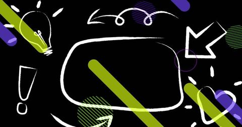 Abstract speech bubble with dynamic graphical elements