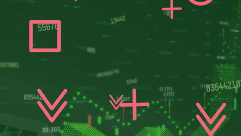 Abstract Financial Data Processing with Graphic Icons