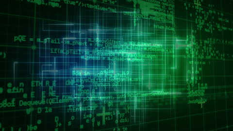 Glowing Digital Matrix With Data Stream Graphics