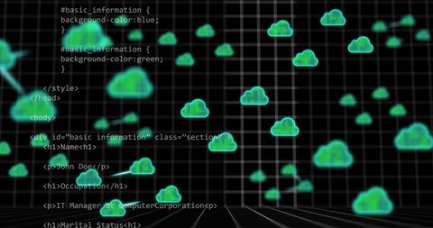 Abstract Cloud Networking With HTML and CSS Code - Download Free Stock Images Pikwizard.com