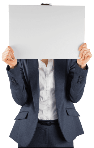 Caucasian Businesswoman Holding Blank Card Transparent Background - Download Free Stock Videos Pikwizard.com