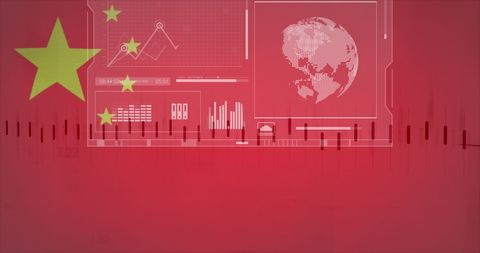 Financial Data and Graphs Overlaying China Flag Background - Download Free Stock Images Pikwizard.com