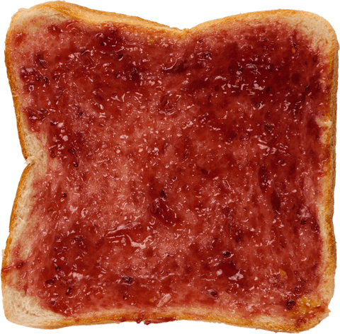 close-up of bread with strawberry jam on transparent background - Download Free Stock Videos Pikwizard.com