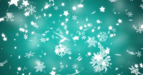 Festive Snowflakes on Green Background