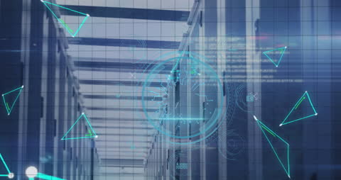 Futuristic Digital Security Concept in Modern Data Center