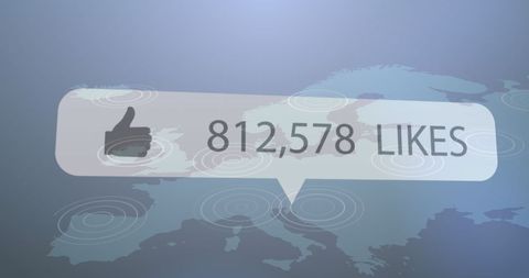 Social Media Like Count Overlaid on Blue Map Background - Download Free Stock Images Pikwizard.com