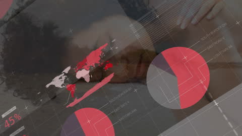 Digital Data Overlay Woman Relaxing with Therapeutic Massage