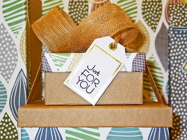 Gift Wrapped Box with 'Just For You' Tag and Bow - Download Free Stock Photos Pikwizard.com