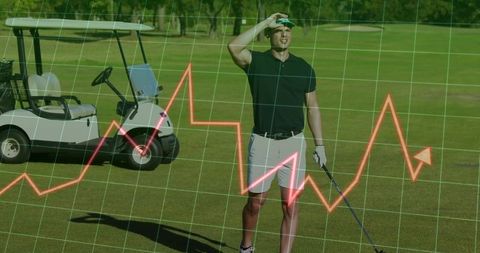 Precise Golfer Focuses Outdoors with Performance Chart Overlay