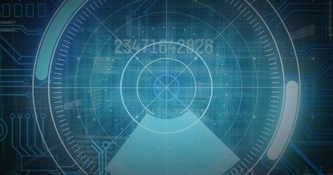 Futuristic Digital Interface with Radar and Data Grid Background - Download Free Stock Images Pikwizard.com