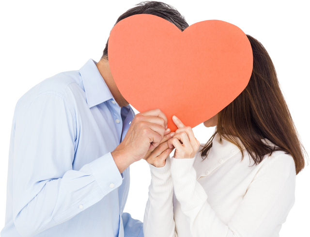 Couple Holding Large Heart for Valentine's Day in Transparent Background - Download Free Stock Videos Pikwizard.com