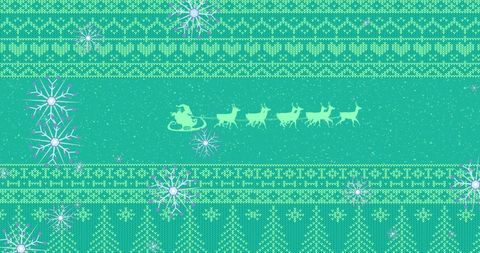 Festive Christmas Sweater Pattern with Santa and Snowflakes - Download Free Stock Images Pikwizard.com