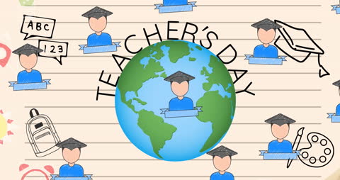 Spinning Globe Celebrating Teachers on Graduation Day