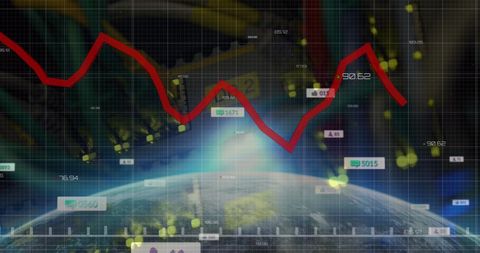 Global Online Data Analysis with Declining Financial Trend - Download Free Stock Images Pikwizard.com