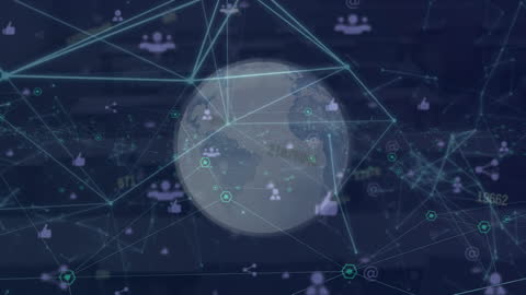 Global Digital Connections with Data Network Over Earth