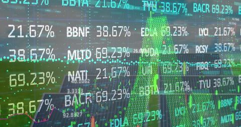 Green Energy Financial Future: Stock Market Over Solar Grid - Download Free Stock Images Pikwizard.com